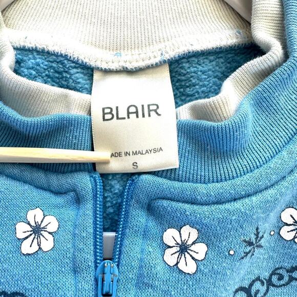 Blue Blair Embroidered Rose Quarter Zip Sweatshirt - Picture 5 of 5